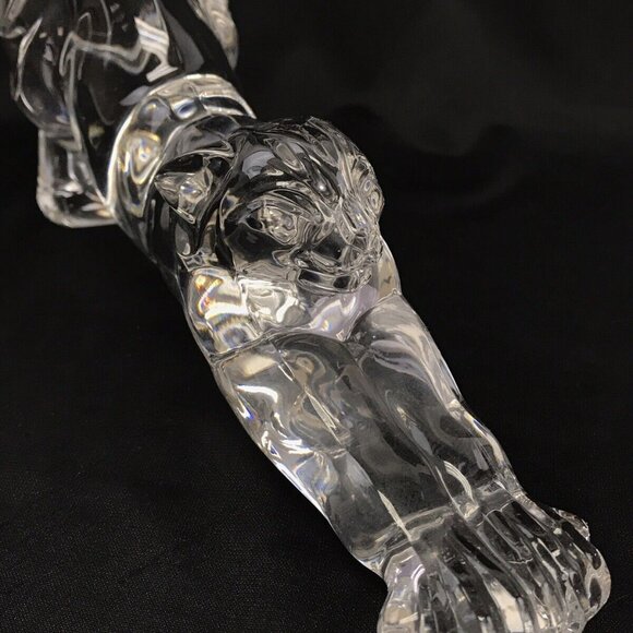 Vintage LENOX Crystal Glass Cat Panther Stretching Figurine 1994 Germany - Picture 7 of 12